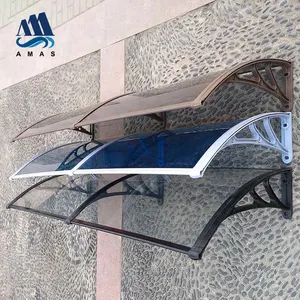 Amas खिड़की awnings स्पष्ट आउटडोर चंदवा शामियाना गर्मी प्रतिरोधी polycarbonate चंदवा पैनलों वाणिज्यिक भवनों के लिए