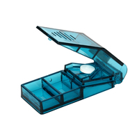 Boîte de rangement pour pilules en plastique recyclable ronde de fabrication turque avec couvercle, utilisation en extérieur, marque Wuglo, modèle