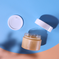 Neuankömmling Luxus leer 50g Kosmetik paket Matt malerei Glas Creme glas mit weißen Schraub deckeln