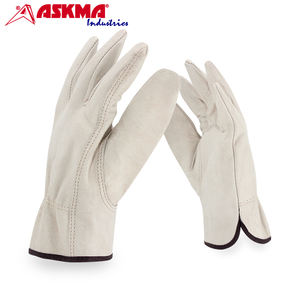 Guante de conductor de cuero de vaca de primera calidad, blanco y amarillo, piel de cabra, piel de oveja, piel de búfalo, pulgar recto, pulgar Keystone - Product Image 3