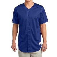 Maillot de baseball adulte respirant 100% polyester boutonné personnalisé cousu/imprimé nom de l'équipe numéro grande taille vêtements de sport
