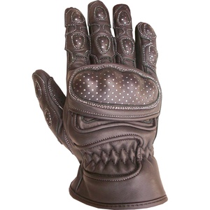 Gants de motocross courts en cuir véritable marron Keven Impex, best-sellers, avec protection thermique/isolante Pyrotect, unisexes, imperméables - Product Image 2