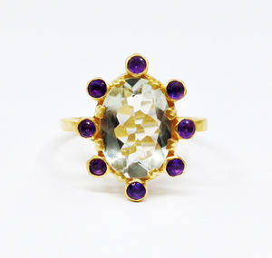 Sterling Silver 925 Gold Plated Cocktail Big Supplier Wholesaler Custom Handmade <b>Cheap</b> Unisex Multi Color Big Oval Gemstone <b>Ring</b> - Product Image 4