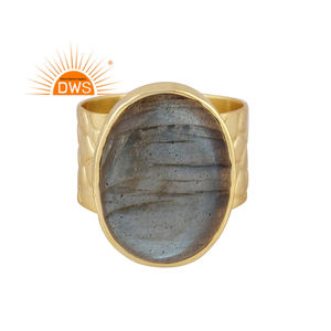 แหวนเงินแท้ประดับพลอยลาบราดอไรต์ธรรมชาติแบบซ้อนได้สำหรับผู้หญิง รุ่นยอดนิยมปี 2026 จากผู้ผลิตเครื่องประดับ - Product Image 1