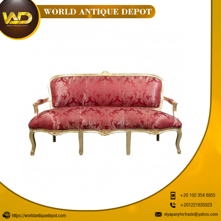 Best Quality Sofa Louis XV red and gilded wood