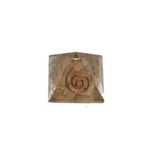 Pirámide de Orgonita Pequeña de Cuarzo Dorado, Gema Curativa para el Desarrollo Mental, Reiki, Feng Shui y Amor, Hecha a Mano - Product Image 1