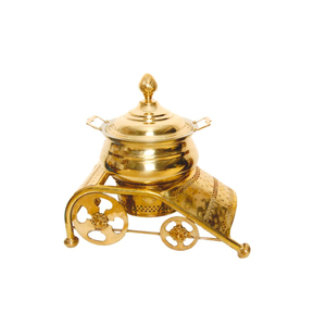 Olla para servir alimentos, plato para servir alimentos, plato de frotamiento chapado en oro, uso de Catering para Hotel de lujo, olla calentadora de alimentos para Buffet de Metal - Product Image 1