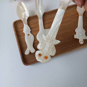 Cuchara de Caviar con forma de Animal, cuchara de concha, cubertería de perlas para madre, Logo láser personalizado, Natural, exquisita fantasía, venta al por mayor - Product Image 6