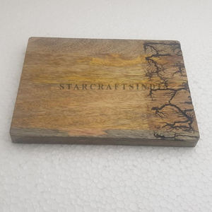 Tabla de cortar madera de tamaño Natural personalizada, con mango de Metal, tabla para picar Acacia, disponible - Product Image 5