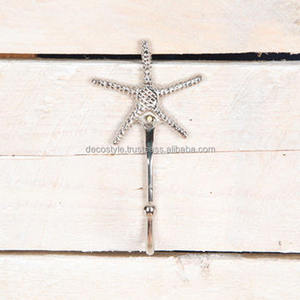 Gancho de pared de estrella de mar de metal fundido material de fundición de aluminio y gancho de pared de acabado de níquel - Product Image 1