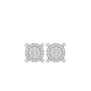 Pendientes de tuerca con racimo de diamantes blancos redondos de 0,45 CTW |   Joyería de Lujo para Mujer, Estilo Hip Hop, Oro de 10K, Cierre de Rosca Seguro, Brillo Premium - Product Image 2