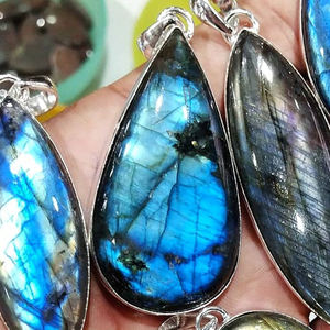 Joyería de labradorita superpuesta de plata de ley, Gema labradorita natural, Colgante de Piedra labradorita, joyería al por mayor - Product Image 4