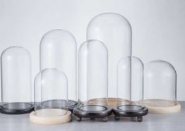 Campana de Cristal Transparente con Base de Madera Blanca para Exhibición de Flores, Estilo Europeo para Bodas - Product Image 3