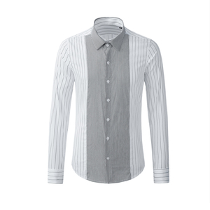 Camisas informales de manga larga a la moda para hombre, tejido de popelina, bordado transpirable, de talla grande, precio al por mayor para otoño - Product Image 1