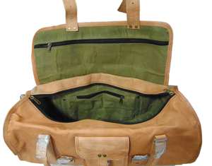 Bolso de Lona Bohemio de Cuero Genuino LOWELL CRAFT con Cierre de Cremallera, Ecológico, Unisex y para Gimnasio - Product Image 2