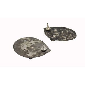 Pendientes de aro de latón hechos a mano para mujer y niña, joyería de moda occidental simple, con cierre de tuerca - Product Image 4