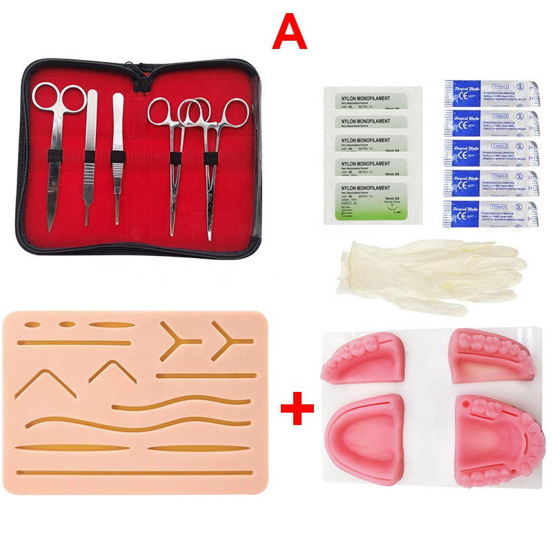Полный набор для механических тренировок, силиконовая Подушечка Для швов с предварительно вырезанными ранами и набор инструментов для швов