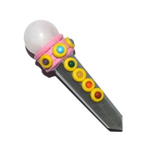 Baguettes d'Obélisque Tibétain en Agate Grise, Bâtons de Pierre Précieuse de Guérison - Product Image 1