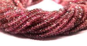 14 "ยาว1สาระธรรมชาติสีชมพูทัวร์มาลีนเพชรพลอยเหลี่ยมทำ Rondelle ลูกปัดทำเครื่องประดับสร้อยคอทำด้วยมือ - Product Image 5