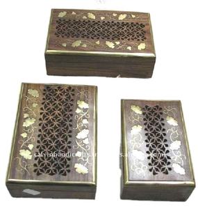 แฮนด์เมดตกแต่งกล่องเก็บไม้เครื่องประดับที่มีฝาปิดบานพับกล่องแกะสลักไม้ CHML030 - Product Image 2