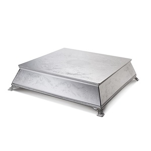 Square Shape Tableware Decoration Aluminium Metal <b>Cake</b> Stand Wedding Event Or Birthday <b>Cake</b> <b>Tools</b> Stand - Product Image 1