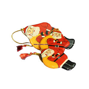 Adornos planos pintados a mano decoración de Navidad de madera - Product Image 5