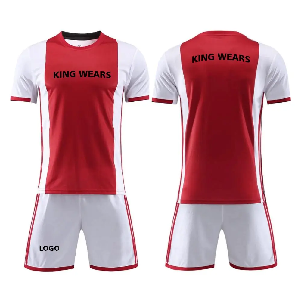 Jersey de football rouge et blanc personnalisé, 2022, vente en gros, Service OEM, issu du Pakistan, nouvelle collection