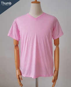Nouvelle mode de fabricants de vêtements de haute qualité T-shirt à col en V extensible pour hommes 100% polyester fabriqué en Thaïlande - Product Image 6