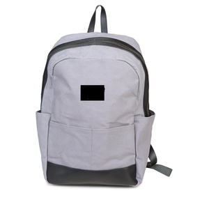 Mochila de Lona Encerada y Cuero Genuino - Product Image 1