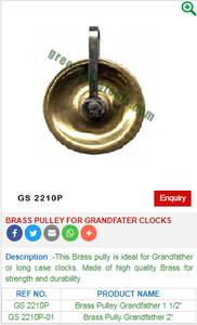 ลูกรอกทองเหลืองสำหรับนาฬิกาGRANDFATER | เครื่องมือทำนาฬิกาGS - Product Image 2