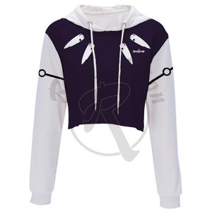 Bajo MOQ Nueva llegada Mujeres Crop Top sudaderas Fábrica al por mayor logotipo personalizado sudaderas con capucha recortadas Venta al por mayor Sudaderas con capucha - Product Image 1