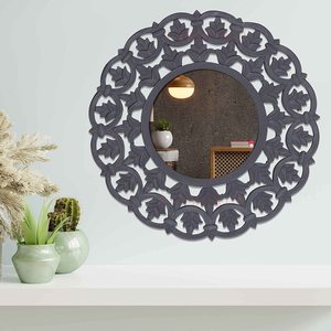 Panneau mural suspendu en bois, panneau décoratif et artisanal à la main, pour salon, chambre à coucher, bureau, gris, MDF - Product Image 5