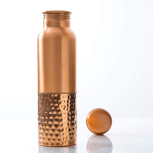100% Pure Handmade Half Hammered Copper Water <b>Bottles</b> | Copper <b>Bottles</b> Manufacturer | High Quality Custom <b>Bottle</b> - Product Image 1