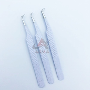 Pince à épiler professionnelle d'extension de cils en fibre d'acier inoxydable du prix de gros Logo personnalisé Conception durable - Product Image 1