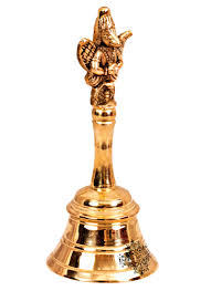 Premium quality Solid Brass Antique designer Brass Bell with Krishna Handle for <b>temple</b> <b>home</b> - Product Image 3