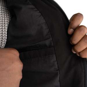 Vente en Gros Vêtements Personnalisés Veste Softshell Imperméable pour Hommes Casual Plain Stand Soft Black Red Canvas FOE Poches Pas Cher Chine - Product Image 2