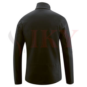 Chaqueta de lona impermeable de invierno con logotipo personalizado, cuello alto y logotipo frontal para hombre - Product Image 4