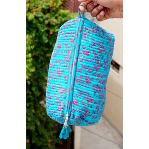 Lote al por mayor de 5 pequeñas bolsas de cosméticos de seda acolchadas Vintage, embragues de transporte suaves con cierre de cremallera, decoración de borlas para mujer - Product Image 2