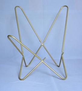 Silla de mariposa de cuero negro mate con base plegable de cobre Muebles para el hogar de ocio - Product Image 4