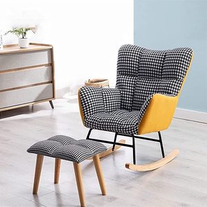 TRIHO S81800 Modern Houndstooth Lazy Sofa Breastfeeding Chair <b>Garden</b> Leisure Bedroom Deck Chair Relax Single Lounger Rocking Cha - Product Image 5