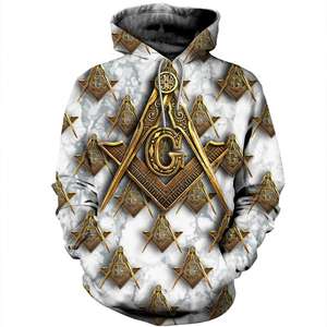 Freemason เสื้อแจ็กเก็ตมีฮู้ดสำหรับผู้ชาย, เสื้อแจ็คเก็ตกันหนาวมีฮู้ดแห้งเร็วพิมพ์ลาย3D เมสันกันน้ำกันหดได้สำหรับฤดูใบไม้ผลิ - Product Image 1