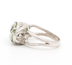 Wholesale Natural <b>Green</b> <b>Amethyst</b> Gemstone 925 Solid Sterling Handmade <b>Ring</b> Birthstone Jewelry with Bezel Setting for Wedding - Product Image 4