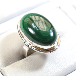 Anelli in argento Sterling all'ingrosso <span class=keywords><strong>gioielli</strong></span> in pietra di <span class=keywords><strong>Malachite</strong></span> per donna - Product Image 1