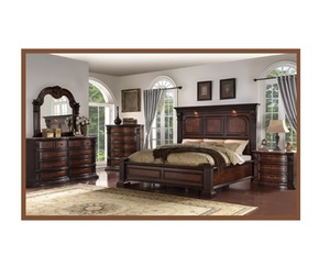 Ensemble de meubles de chambre royale en bois massif, meubles de style Dubai en bois massif - Product Image 3
