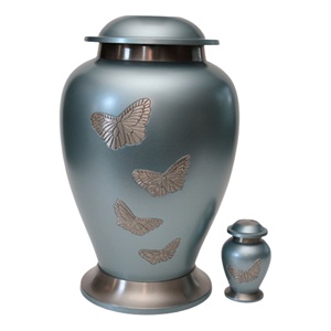 Urnes funéraires en métal en forme de dôme de qualité supérieure Sculpture de papillon de luxe Fournitures funéraires accrocheuses Forte demande - Product Image 1