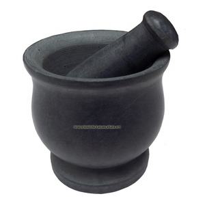 Best Selling Wholesale Soapstone Mortar and Pestle <b>Set</b> As <b>Spice</b> Grinder Medicine Masher -Okhli & Musal in Black at Good Price - Product Image 1