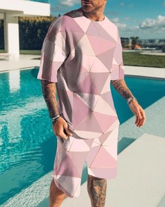 Ensemble t-shirt et Short pour hommes, vêtements d'été de haute qualité, avec impression par Sublimation, logo personnalisé, collection 100% - Product Image 2