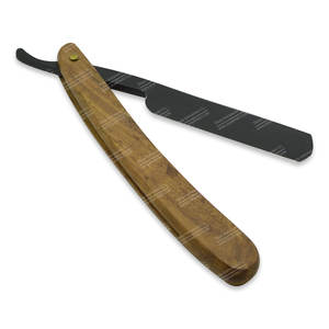 Manche en bois Chic Droit Barber Bord Acier kit de Rasage Couteau - Product Image 3