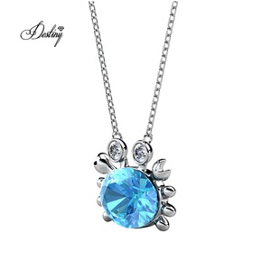Graziosa <span class=keywords><strong>collana</strong></span> <span class=keywords><strong>con</strong></span> ciondolo granchio impreziosita da cristalli Swarovski scintillanti dasini gioielli per bambine - Product Image 5