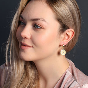 Pendientes colgantes redondos de diseño de ojo, joyería de plata de ley turca hecha a mano, venta al por mayor - Product Image 4